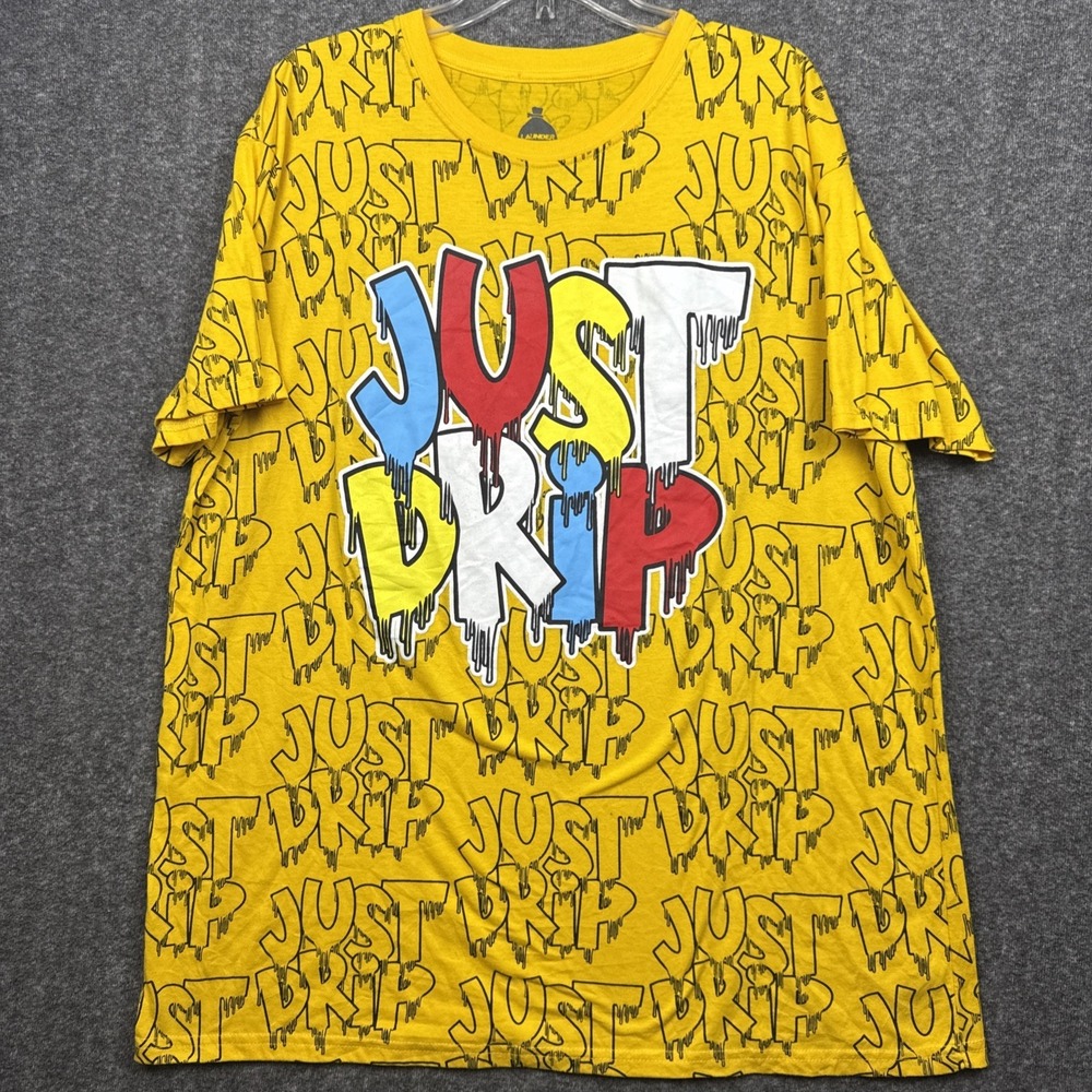 Launder Graphic T-shirt Men's 2XL Yellow Just Drip Bailey Apparel‎